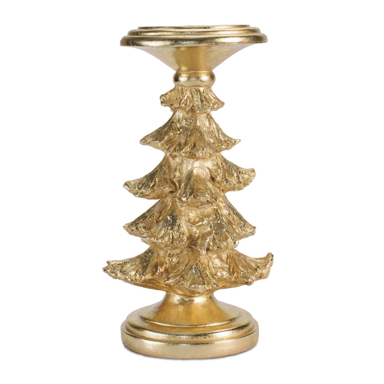 Gold Christmas Tree Candle Holder