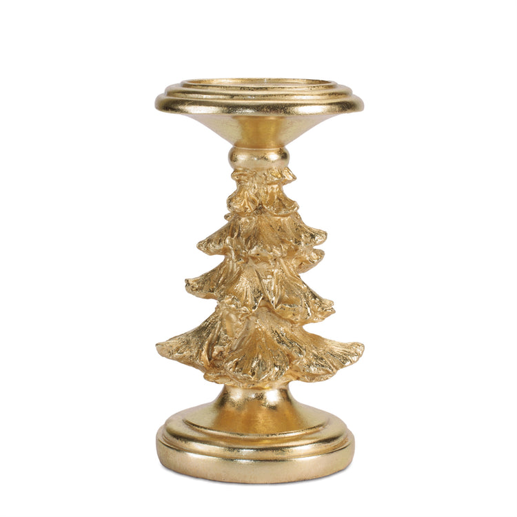Gold Christmas Tree Candle Holder
