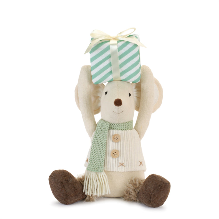 plush mouse with present figurine