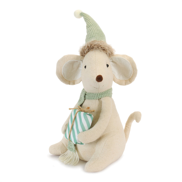 plush mouse with present figurine