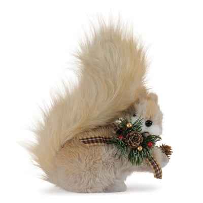 Furry Squirrel with Long Pine Spray