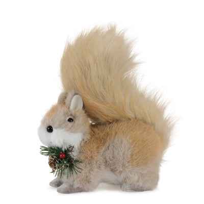 Furry Squirrel with Short Pine Spray