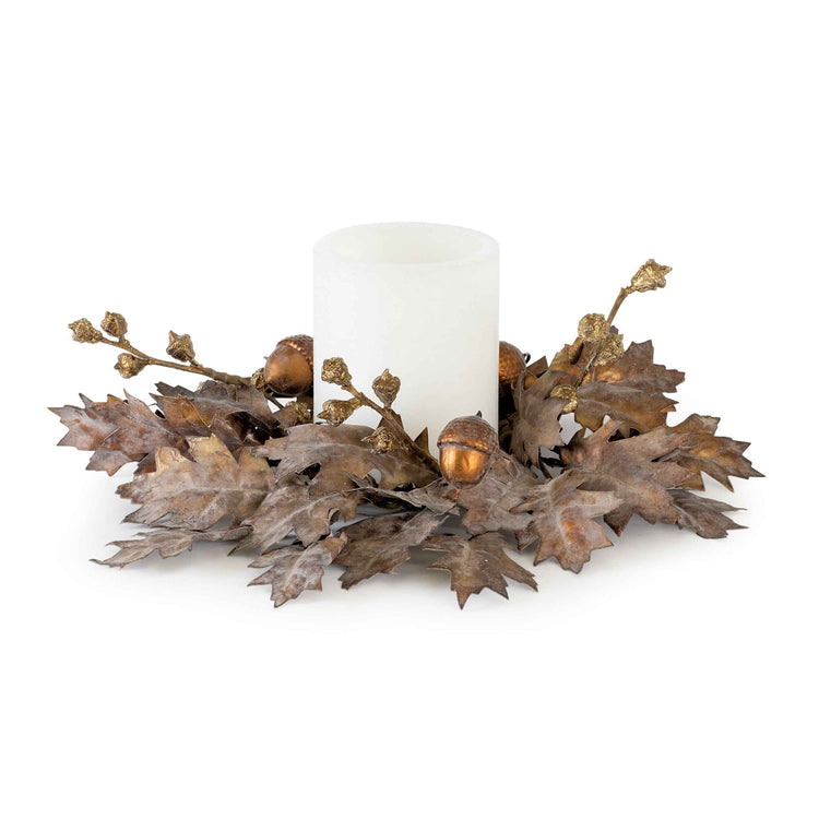 Autumn Oak Leaf & Acorn Candle Ring