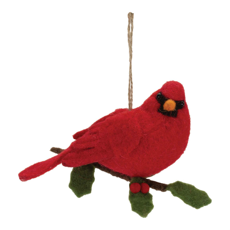 Holiday Cardinal Felt Ornament 