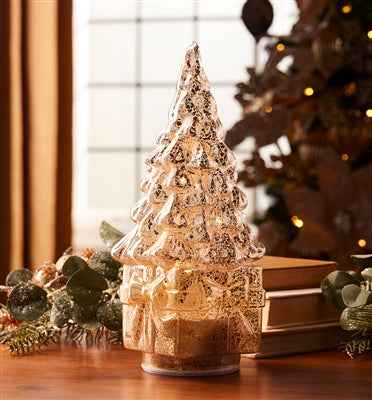 Winter Glow Rotating LED Glass Tree