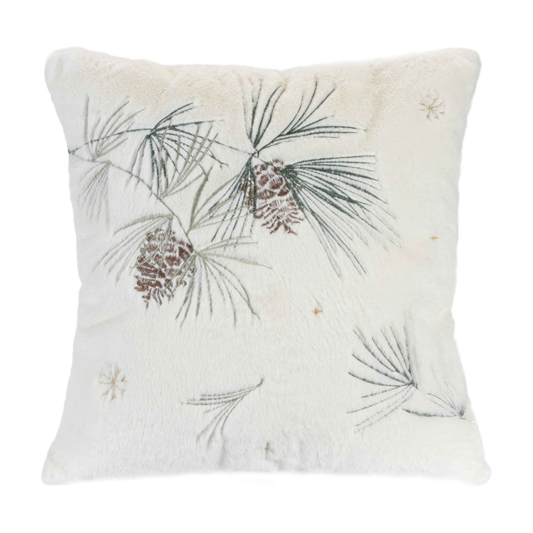 Woodland Pinecone Faux Fur Throw Pillow