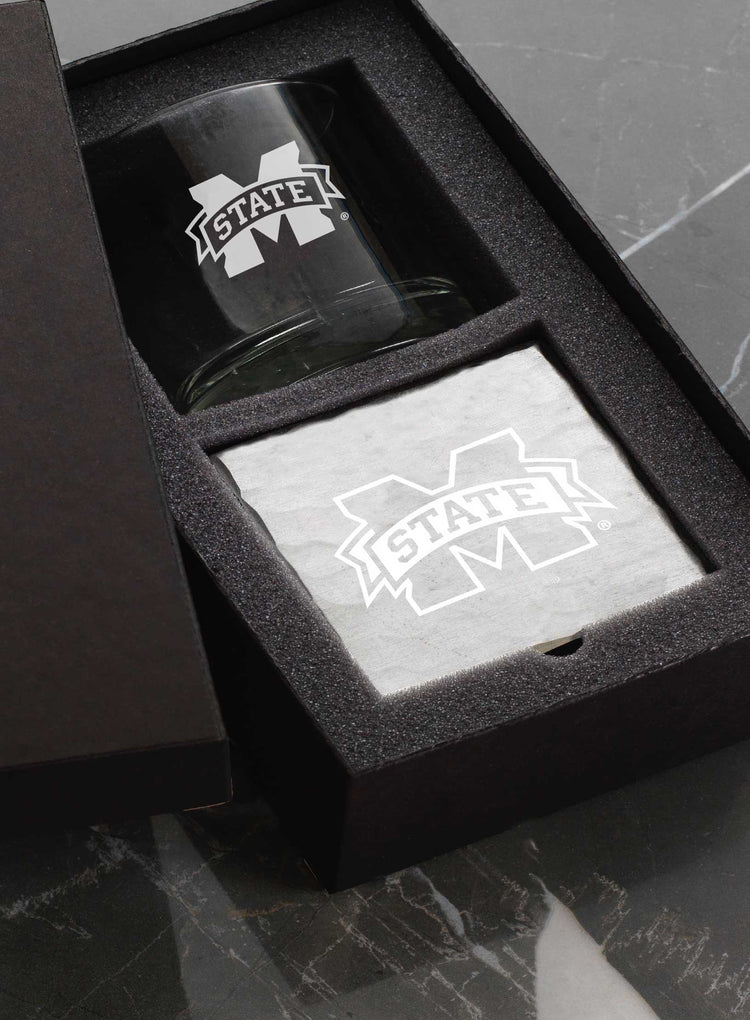 Mississippi State University Single Rocks and Etched Coaster Set