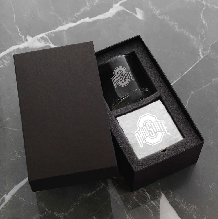 The Ohio State University Single Rocks and Etched Coaster Set