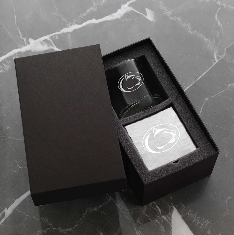 Penn State University Single Rocks and Etched Coaster Set