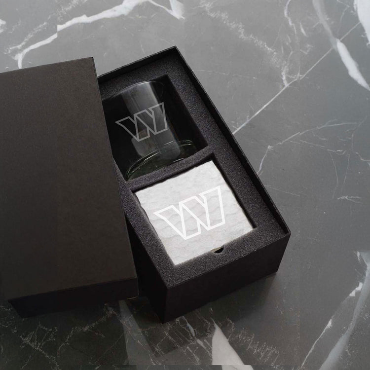 Washington Commanders Etched Rocks Glass and Square Coaster Set
