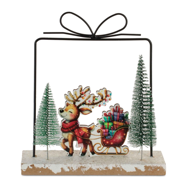 Holiday Gift Hauler Reindeer Tabletop Decor