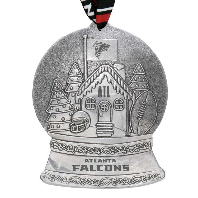Atlanta Falcons Gingerbread Football Fan House Snow Globe Ornament