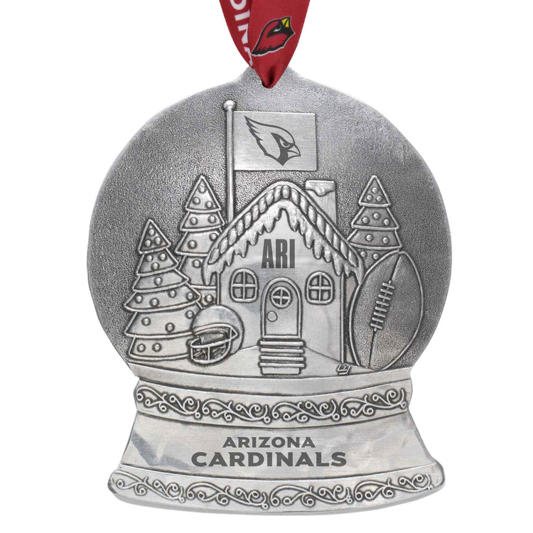 Arizona Cardinals Gingerbread Football Fan House Snow Globe Ornament
