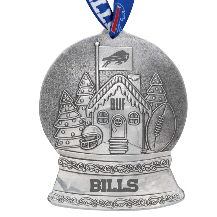 Buffalo Bills Gingerbread Football Fan House Snow Globe Ornament