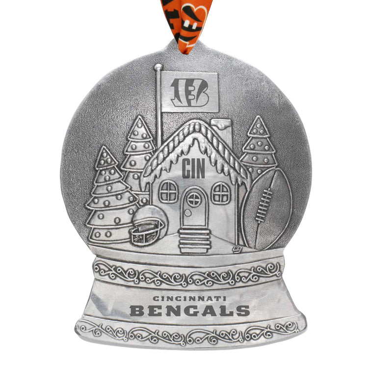 Cincinnati Bengals Gingerbread Football Fan House Snow Globe Ornament