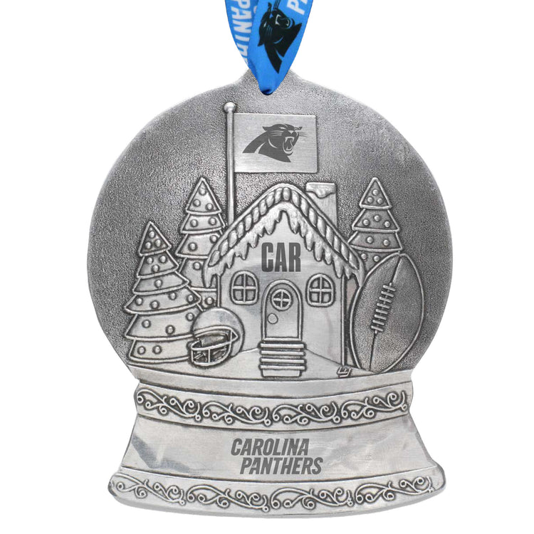 Carolina Panthers Gingerbread Football Fan House Snow Globe Ornament