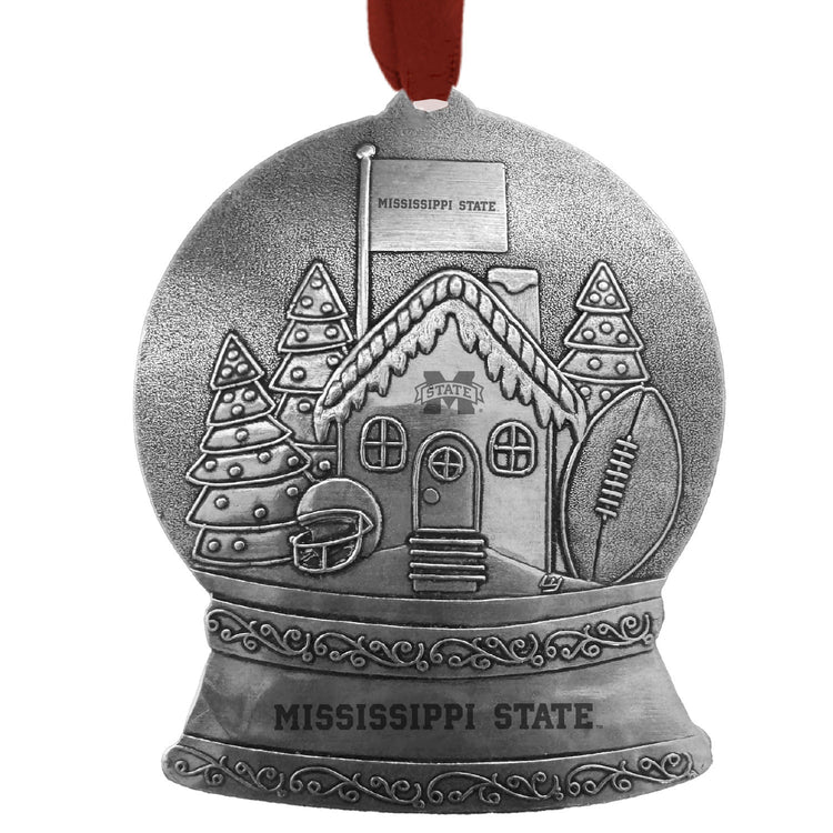 Mississippi State Bulldogs Gingerbread Fan House Snow Globe Ornament