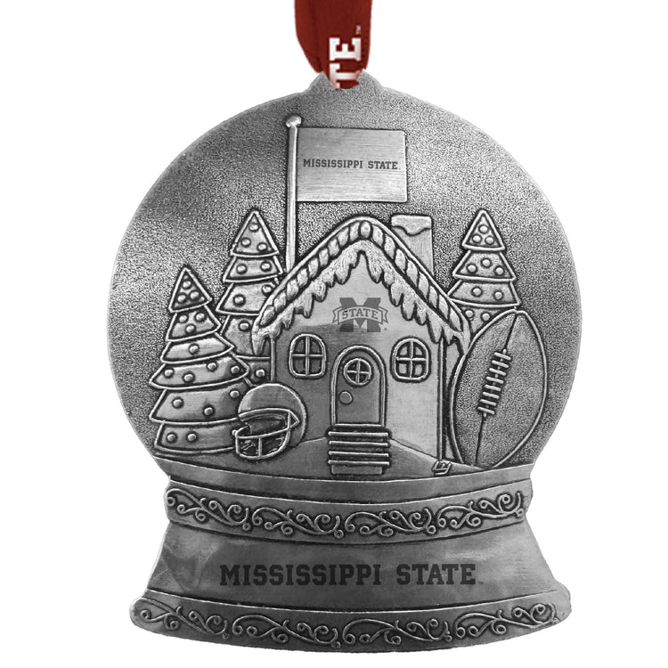 Mississippi State Bulldogs Gingerbread Fan House Snow Globe Ornament