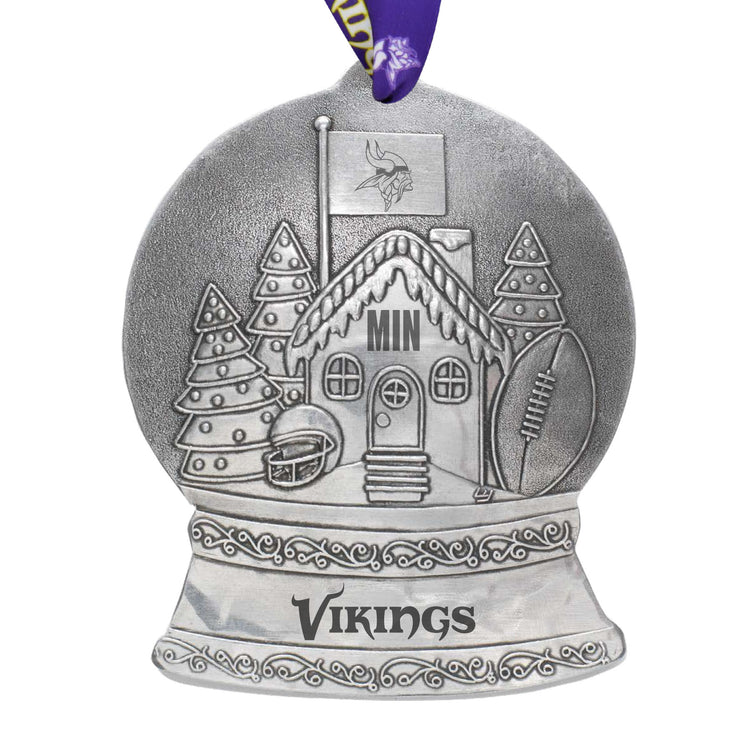 Minnesota Vikings Gingerbread Football Fan House Snow Globe Ornament