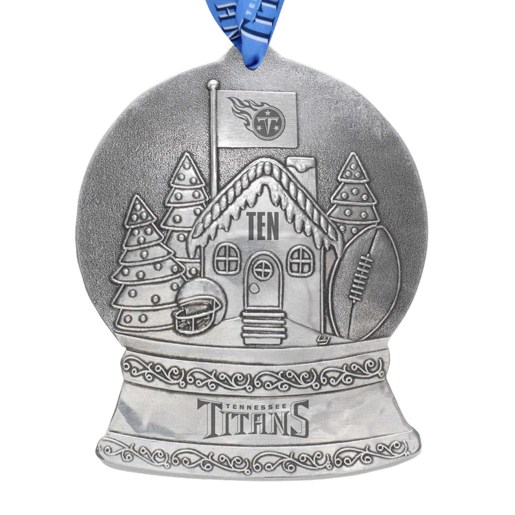 Tennessee Titans Gingerbread Football Fan House Snow Globe Ornament