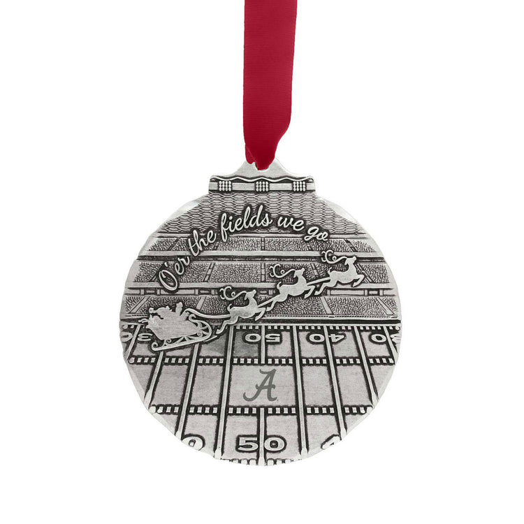 University of Alabama Over the Fields We go Football Field Christmas Ornament