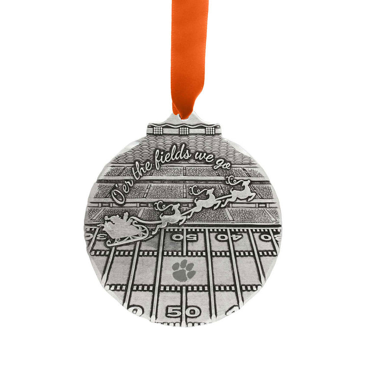 Clemson University Over the Fields We go Football Field Christmas Ornament