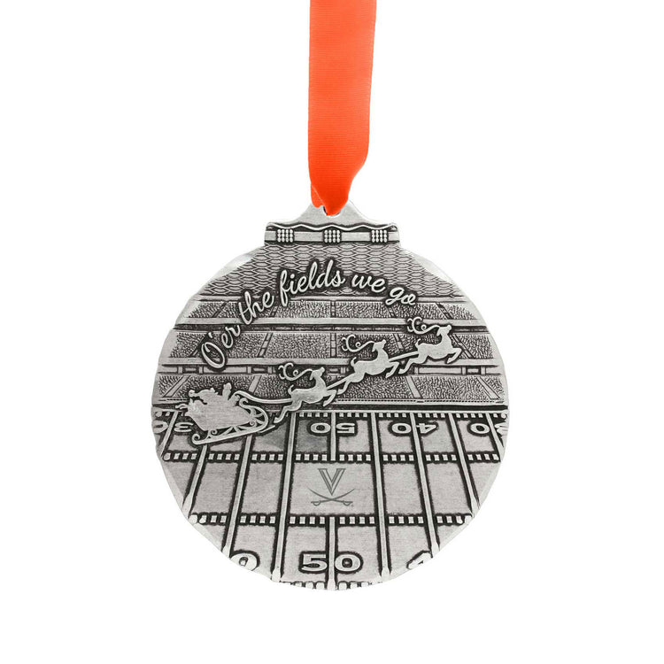 University of Virginia Over the Fields We go Football Field Christmas Ornament