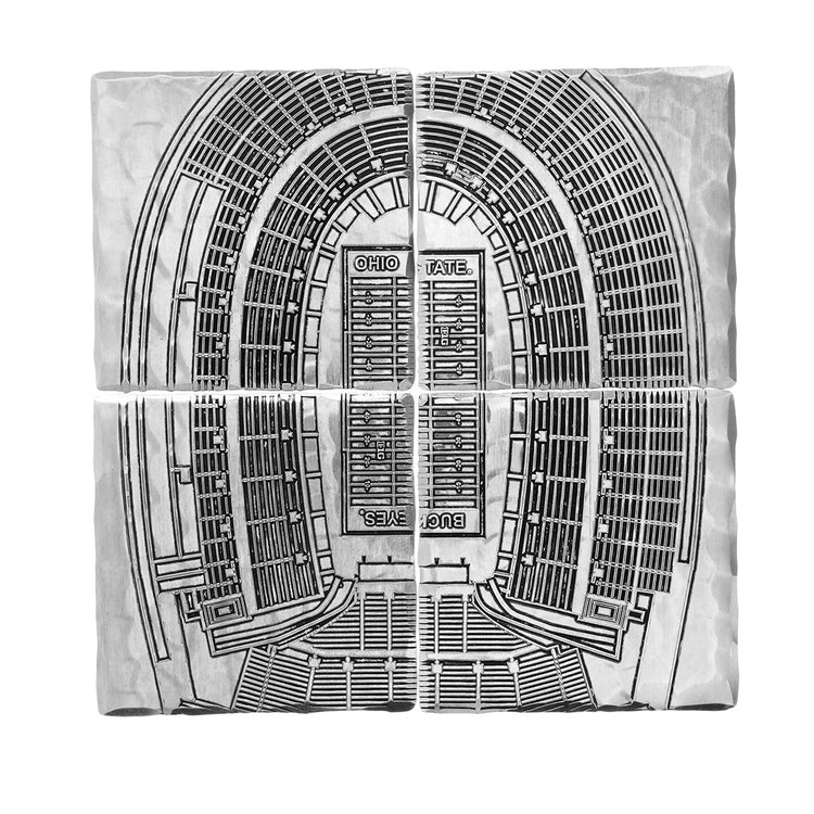 Ohio State Stadium Series 4-Piece Square Coaster Set with Caddy