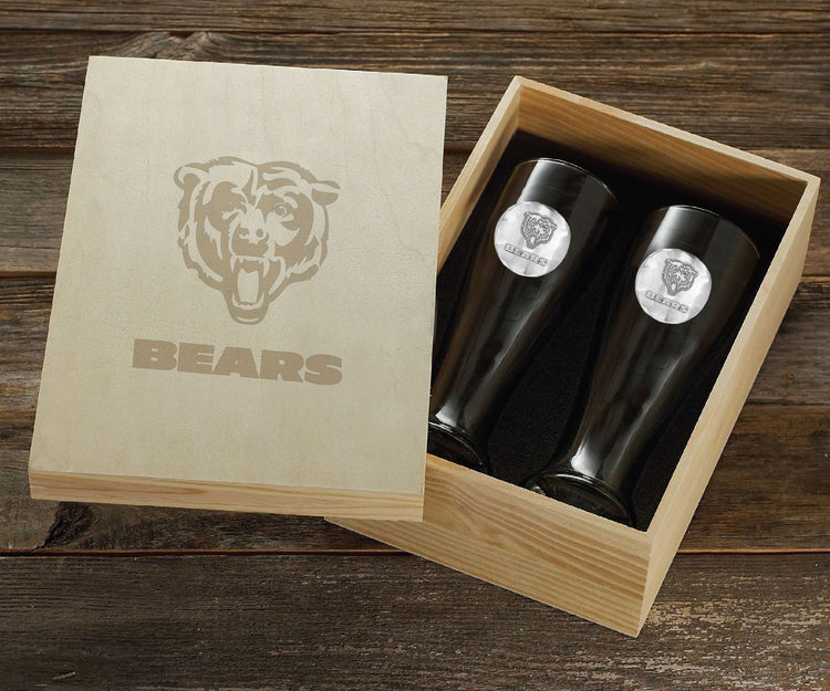 Chicago Bears Pilsner Set and Collector's Box