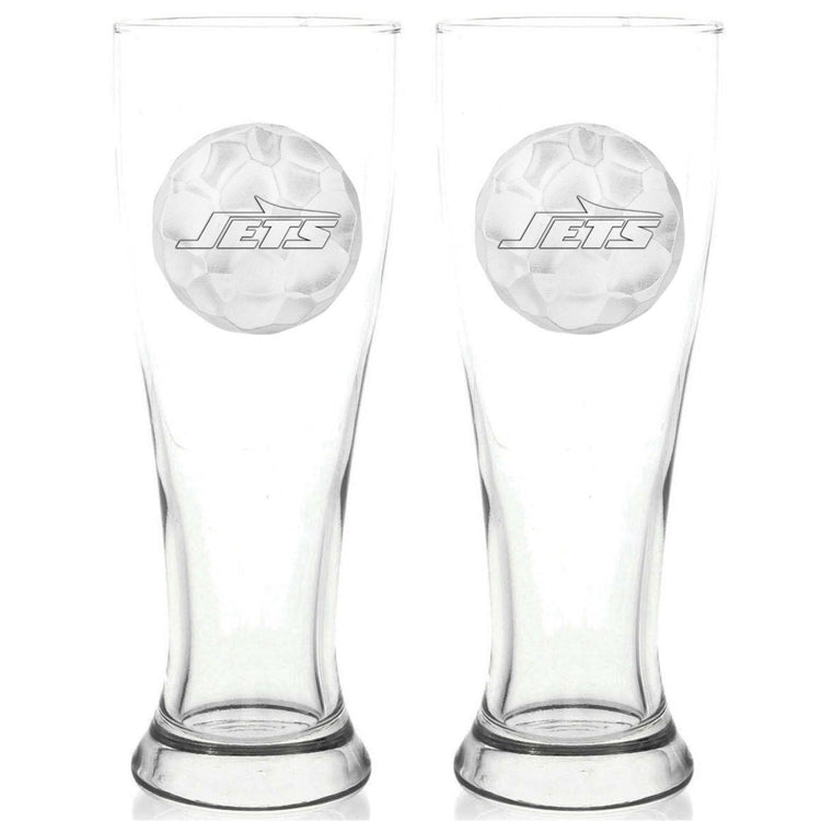 New York Jets Pilsner Set and Collector's Box 