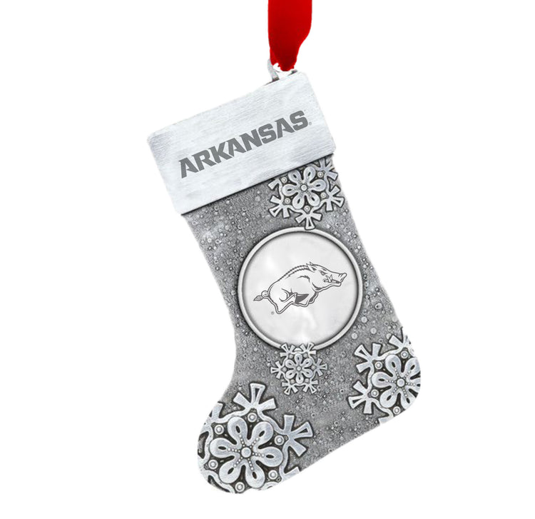Arkansas Razorbacks Snowflake Stocking Ornament