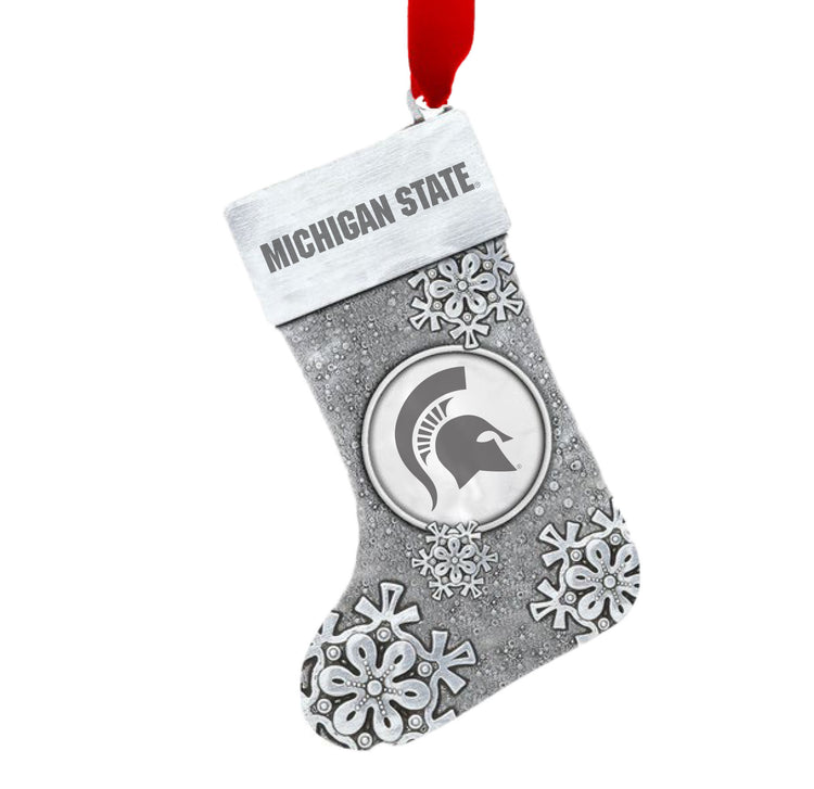 Michigan State Spartans Snowflake Stocking Ornament