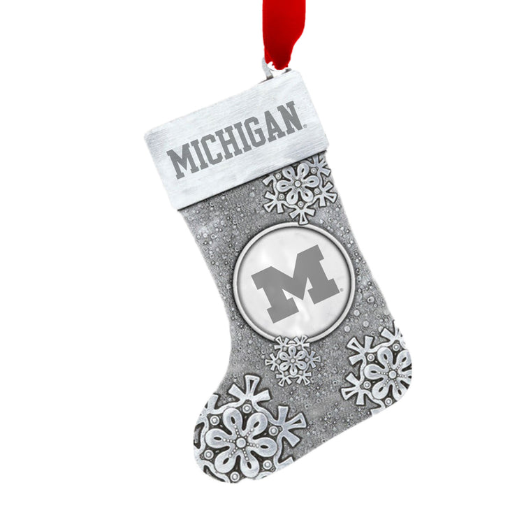 Michigan Wolverines Snowflake Stocking Ornament