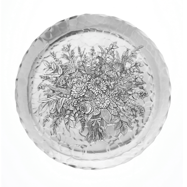 Floral Bouquet Round Plate - Wendell August Forge