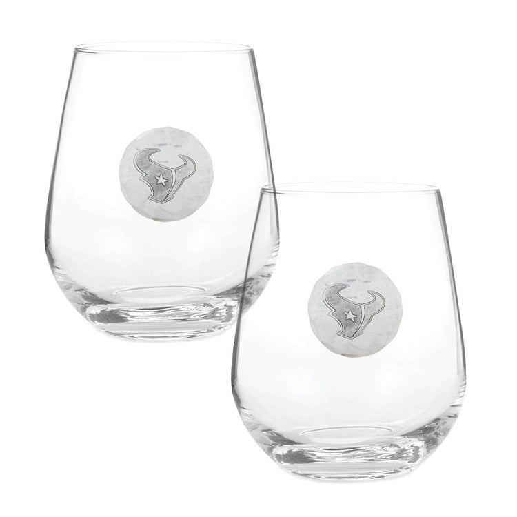 Houston Texans 2-Piece Stemless Wine Glass Set 