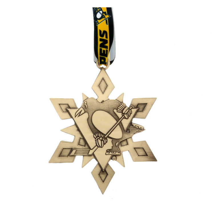 2020 Annual Pittsburgh Penguins Ornament - Snowflake (Bronze) - Wendell August Forge