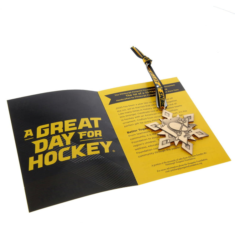 2020 Annual Pittsburgh Penguins Ornament - Snowflake (Bronze) - Wendell August Forge