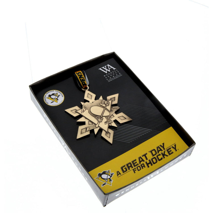 2020 Annual Pittsburgh Penguins Ornament - Snowflake (Bronze) - Wendell August Forge