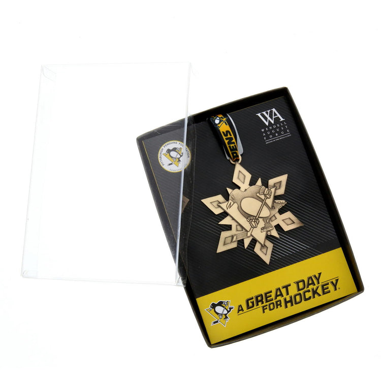 2020 Annual Pittsburgh Penguins Ornament - Snowflake (Bronze) - Wendell August Forge