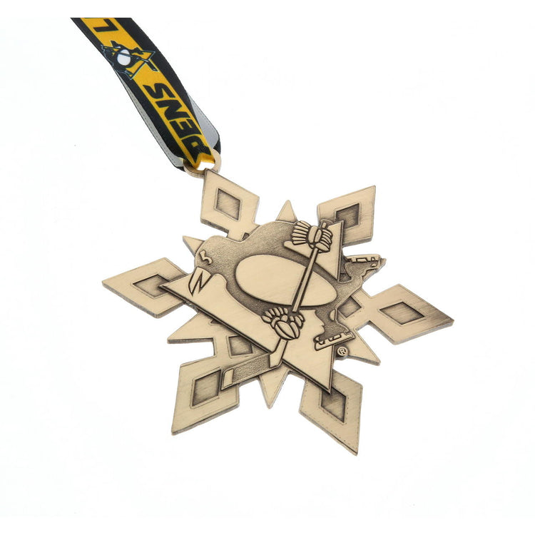 2020 Annual Pittsburgh Penguins Ornament - Snowflake (Bronze) - Wendell August Forge