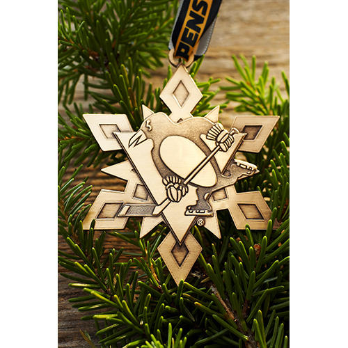 2020 Annual Pittsburgh Penguins Ornament - Snowflake (Bronze) - Wendell August Forge