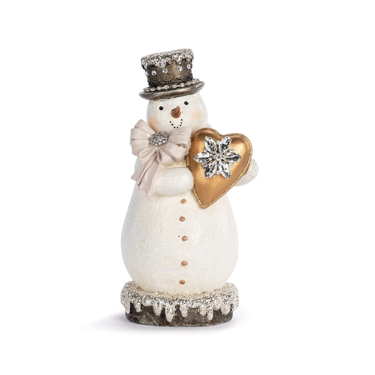 Snowman Heart Sparkle Figurine