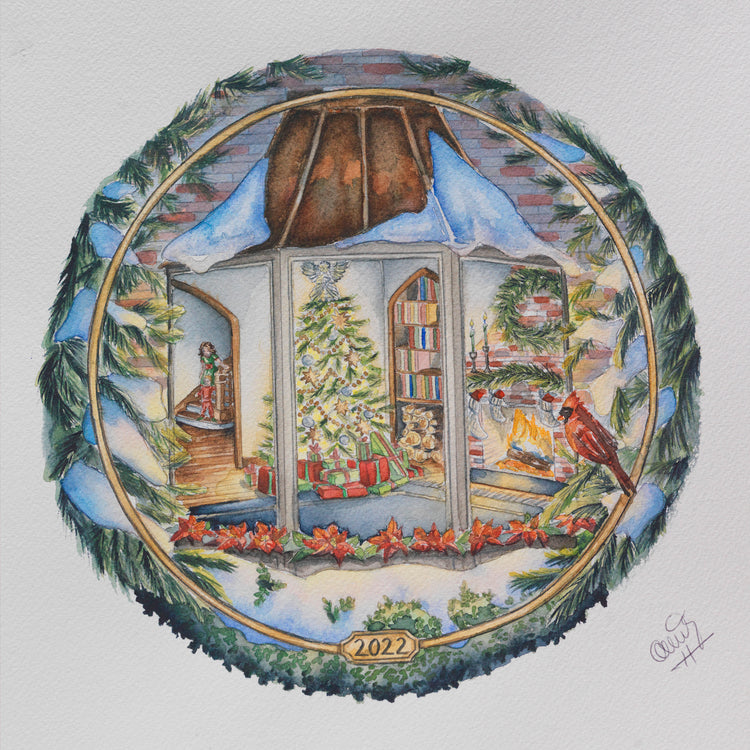 2022 Annual Christmas Plate- Home for Christmas Day (Pewter)