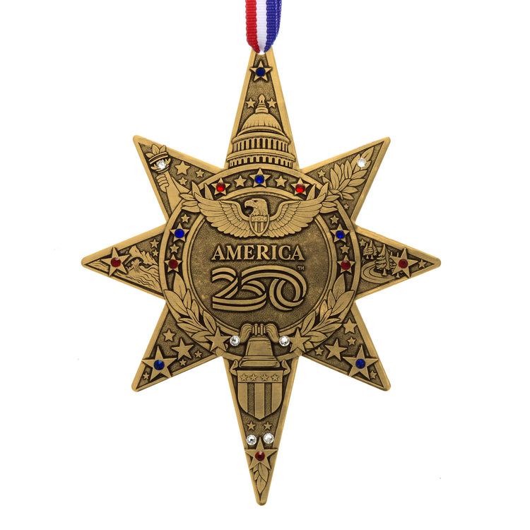 America250 Sea to Shining Sea Commemorative Ornament (Bronze and Crystals) 