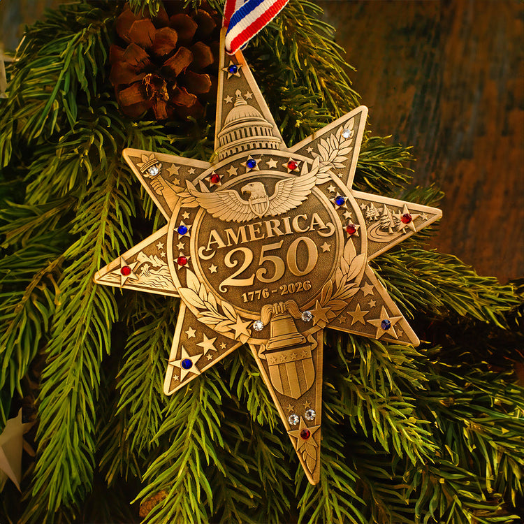 America250 Sea to Shining Sea Commemorative Ornament (Bronze and Crystals)