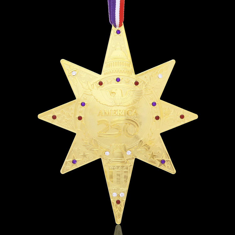 America250 Gold Plated Commemorative Star Patriotic Ornament