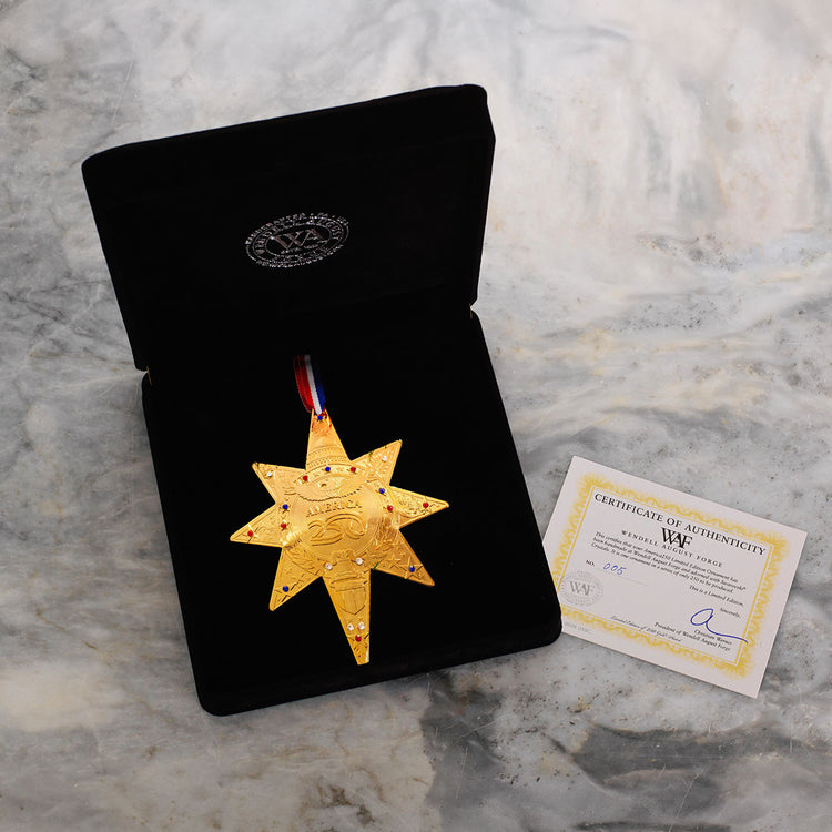 America250 Gold Plated Commemorative Star Patriotic Ornament