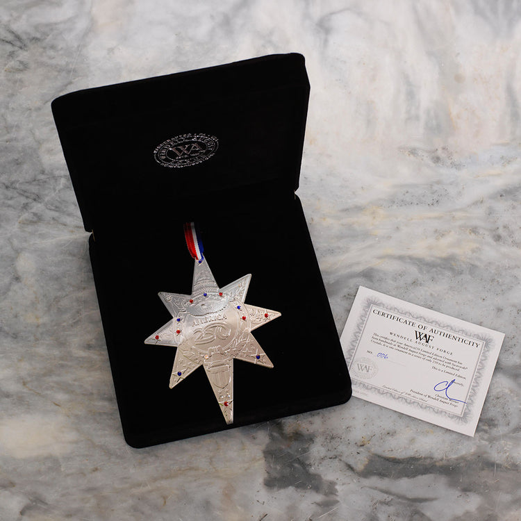 America250 Silver Plated Commemorative Star Patriotic Ornament