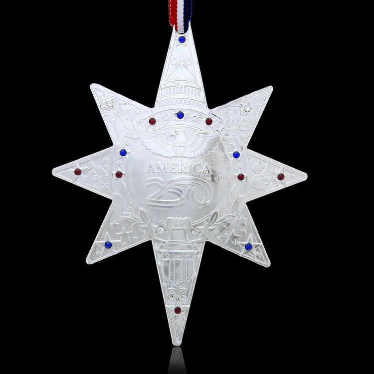 America250 Silver Plated Commemorative Star Patriotic Ornament