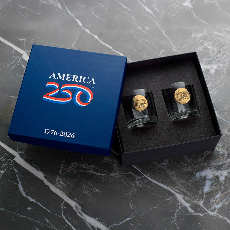 America250 Commemorative Rocks Glass Set with Bronze Medallions